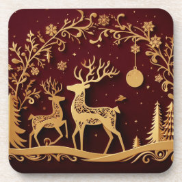 Enchanted Reindeer – Holiday Whimsy Getränkeuntersetzer