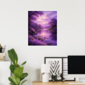 Enchanted River Beneath Purple Sky Poster (Heimbüro)