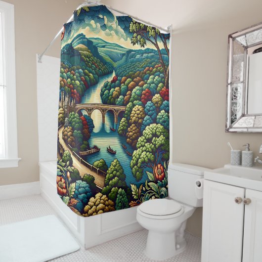 "Enchanted River Valley" Duschvorhang (Beispiel)