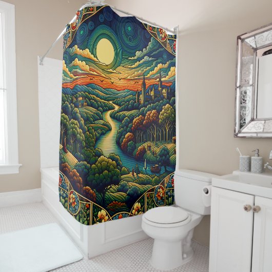 "Enchanted River Valley" Duschvorhang (Beispiel)