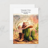 Enchanted Rodeo Cowboy Birthday Dankeskarte (Vorne/Hinten)