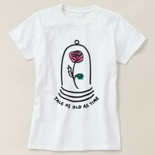 Enchanted Rose Fairy Tale Quote Romantic Art T-Shirt (Design vorne)