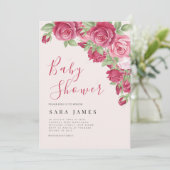 Enchanted Rose Garden Baby Shower Invitation Einladung (Stehend Vorderseite)