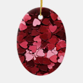Enchanted Ruby Bliss Heart Confetti Pattern Keramik Ornament (Vorne)