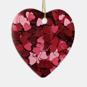 Enchanted Ruby Bliss Heart Confetti Pattern Keramik Ornament (Rechts)