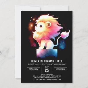 Enchanted Safari Lion Birthday Einladung