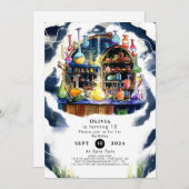 Enchanted Simple Chemistry Scientist Birthday Einladung (Vorne/Hinten)