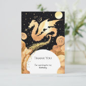 Enchanted Simple Dragon Birthday Dankeskarte (Stehend Vorderseite)