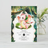 Enchanted Simple Dragon Birthday Einladung (Stehend Vorderseite)