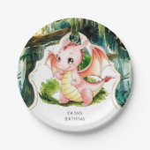 Enchanted Simple Dragon Birthday Pappteller (Vorderseite)