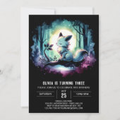 Enchanted Simple Wolf Birthday Einladung (Vorderseite)