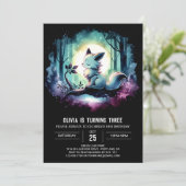 Enchanted Simple Wolf Birthday Einladung (Stehend Vorderseite)