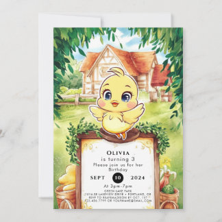 Enchanted Small Chicken Birthday Einladung