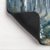 Enchanted Spring Birch Forest in Moonlight Mousepad (Ecke)