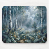 Enchanted Spring Birch Forest in Moonlight Mousepad (Vorne)