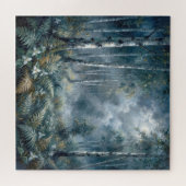 Enchanted Spring Birch Forest in Moonlight Puzzle (Horizontal)