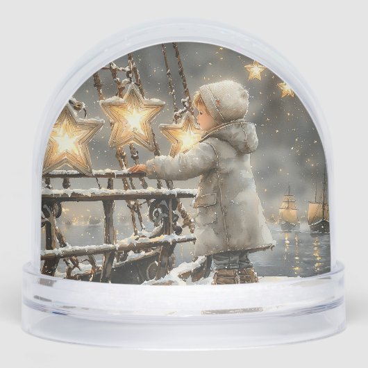 Enchanted Starry Night Child's Christmas Schneekugeln (Vorderseite)