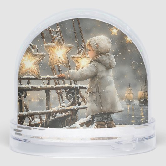Enchanted Starry Night Child's Christmas Schneekugeln (Rückseite)