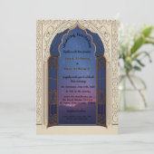 Enchanted Starry Night Moroccan Arch Wedding Einladung (Stehend Vorderseite)