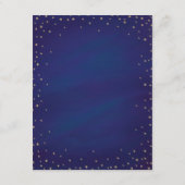 Enchanted Stars Blue & Gold Hochzeitskarte Begleitkarte (Rückseite)