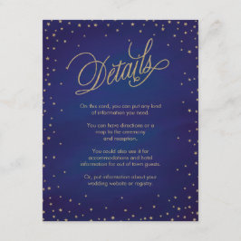 Enchanted Stars Blue & Gold Hochzeitskarte Begleitkarte