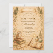 Enchanted Storybook Wizard Baby Shower Einladung (Vorderseite)
