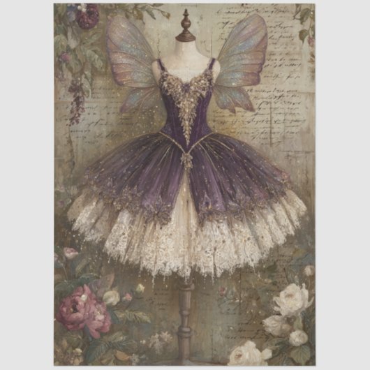 Enchanted Sugar Plum Fairy Ballerina Art Decoupage Seidenpapier (Vorderseite)
