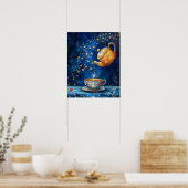Enchanted Tea Pot & Cup Celestial Poster (Küche)