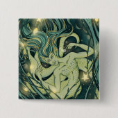 Enchanted Teal Siren Square Button (Vorderseite)