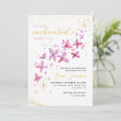 Enchanted To Meet You Butterfly Baby Shower Einladung (Stehend Vorderseite)
