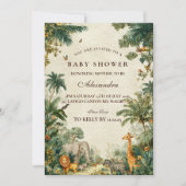 Enchanted Tropical Safari Baby Shower Einladung (Vorderseite)