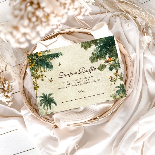 Enchanted Tropical Safari Diapper Raffle Begleitkarte