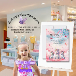 Enchanted Unicorn Baby Shower Danke Karte