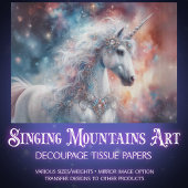 Enchanted Unicorn Under the Stars Decoupage  Seidenpapier