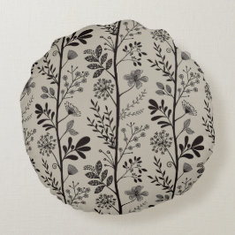 Enchanted Vertical Garden Reverie XL black beige Rundes Kissen