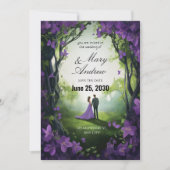 Enchanted Violet Garden Wedding Invitation Einladung (Vorderseite)