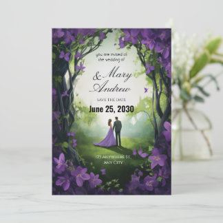 Enchanted Violet Garden Wedding Invitation Einladung