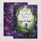 Enchanted Violet Garden Wedding Invitation Einladung (Vorne/Hinten)