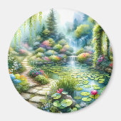 Enchanted Waterfall Garden Lily Pond Magnet (Vorne)