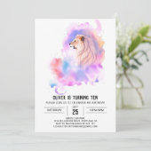 Enchanted Wild Lion Birthday Einladung (Stehend Vorderseite)
