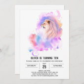 Enchanted Wild Lion Birthday Einladung (Vorne/Hinten)