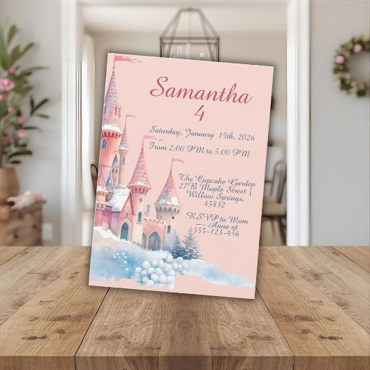 Enchanted Winter Castle Invitation, Princess 4th  Einladung
