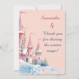 Enchanted Winter Castle Thank You Card, Princess  Dankeskarte