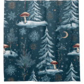 Enchanted Winter Forest Night Pattern (1) Duschvorhang (Vorderseite)
