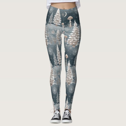 Enchanted Winter Forest Night Pattern (2) Leggings (Vorderseite)
