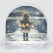 Enchanted Winter Night Stars Schneekugeln (Rückseite)