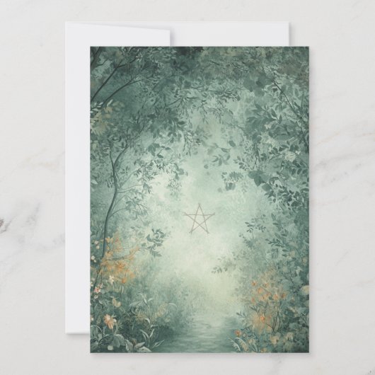Enchanted Witch's Forest Wedding Einladung (Rückseite)