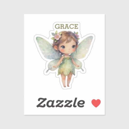 Enchanted Woodland Fairy: pastel green Sprite Aufkleber (Blatt)