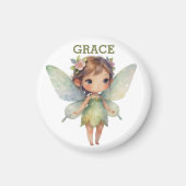 Enchanted Woodland Fairy: pastel green Sprite Magnet (Vorne)