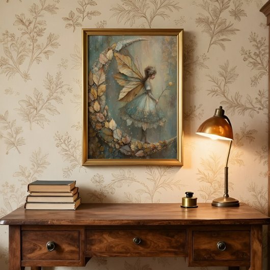 Enchanted Woodland Leaf Fairy Fantasy Art Poster